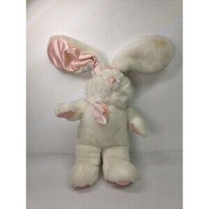 Vintage 1988 Plush Bunny Rabbit Stuffed Animal White Pink Easter Bunny Toy kids